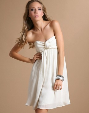 Ted Baker Bow Front Strapless Silk Dress