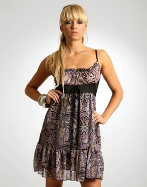 TFNC Silk Mix Paisley Print Gypsy Style Dress