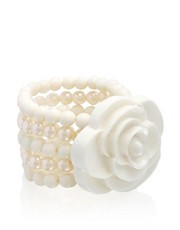 ASOS Stretch Pearl Wristband With Acrylic Rose