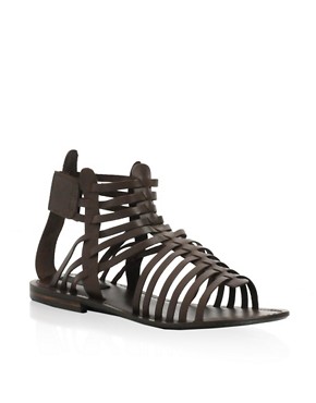 ASOS Leather Strippy Gladiator Sandals