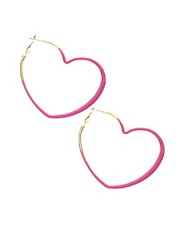 ASOS Enamel Heart Hoop Earrings (+)