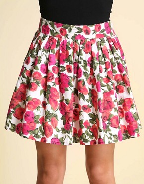ASOS Rose Print Full Skirt
