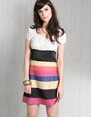 Peoples Market Horizontal Stripe Colour Block Dress