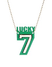 Anna Lou Green and Gold Lucky 7 Necklace