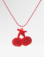 Anna Lou Red Cherry Crystal Necklace