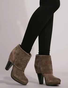 Ash Easy Suede Cuff Heeled Ankle Boots
