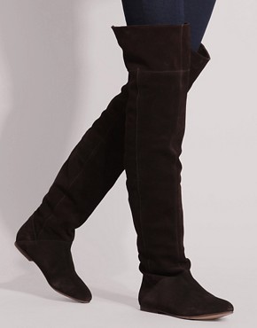 ASOS COMPASS Suede Flat Over the Knee Boot