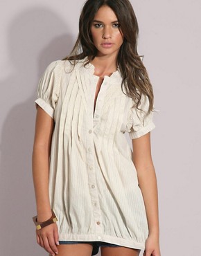 Dahlia Oversize Self Stripe Cocoon Shirt