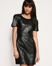 Oasis Studded Shoulder Leather Dress
